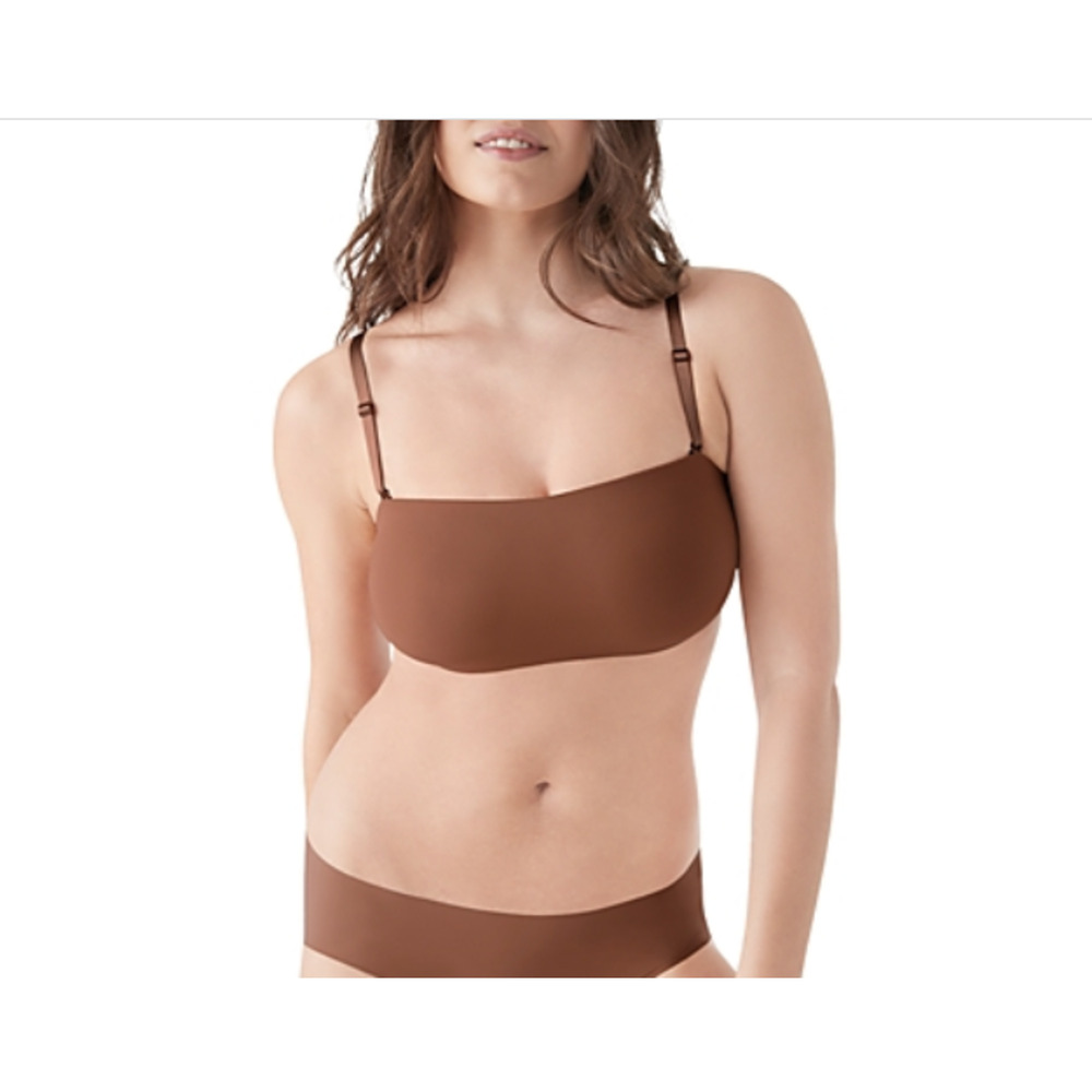 TRUE & CO. Convertible Bandeau Bra Cacao Size L 1363